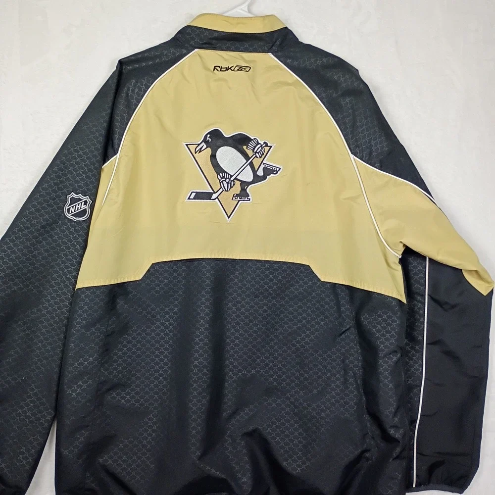 Reebok Pittsburgh Penguins NHL Center Ice Quarter Zip Windbreaker Jacket Large‎